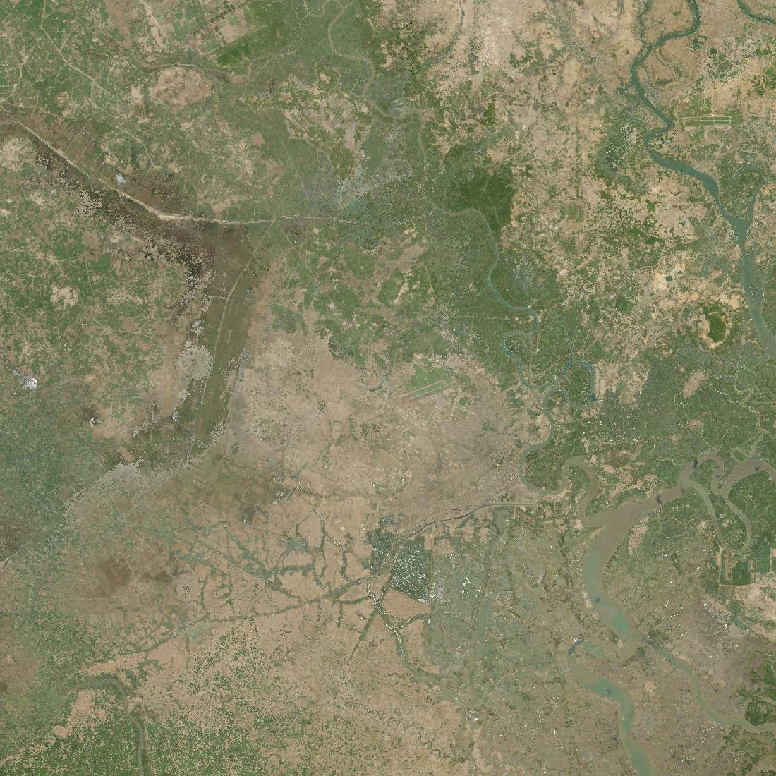 Ho Chi Minh City from orbit in 1990