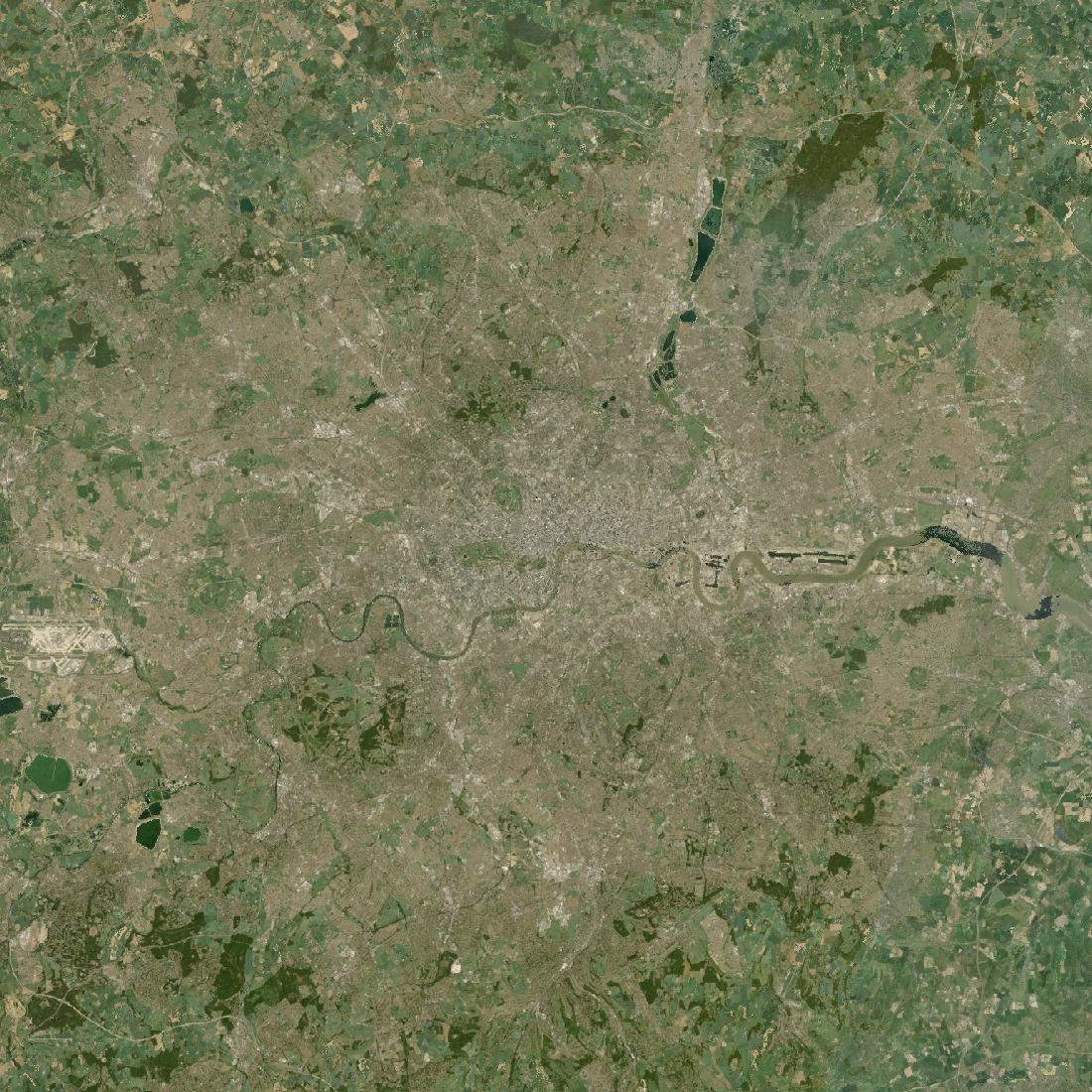 London from orbit in 1990
