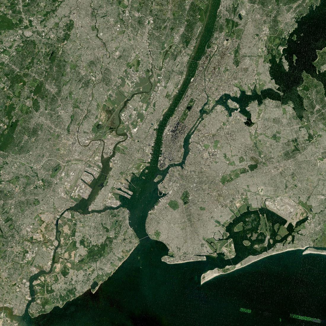 New York from orbit in 1990