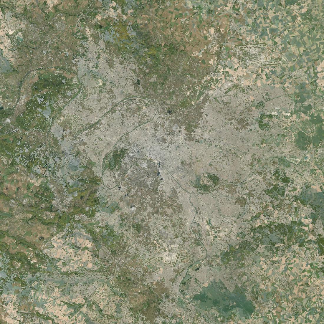 Paris from orbit in 1986