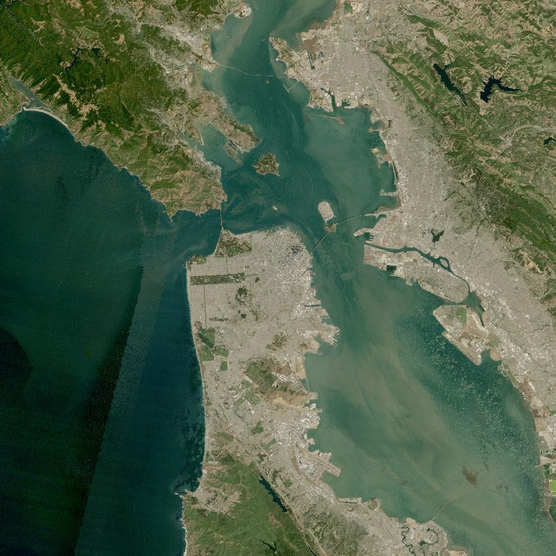 San Francisco from orbit in 1990