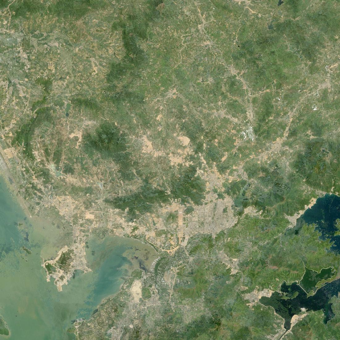 Shenzhen from orbit in 1990