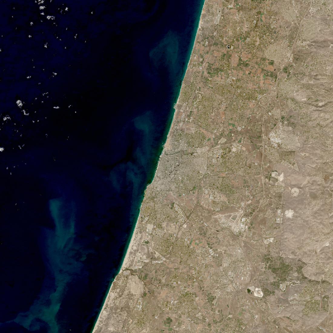 Tel Aviv from orbit in 2025